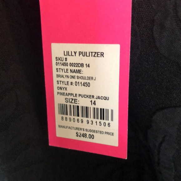 NWT Lilly Pulitzer Brialyn One Shoulder Jumpsuit: Pineapple Pucker Jacquard, 14. - Picture 10 of 10